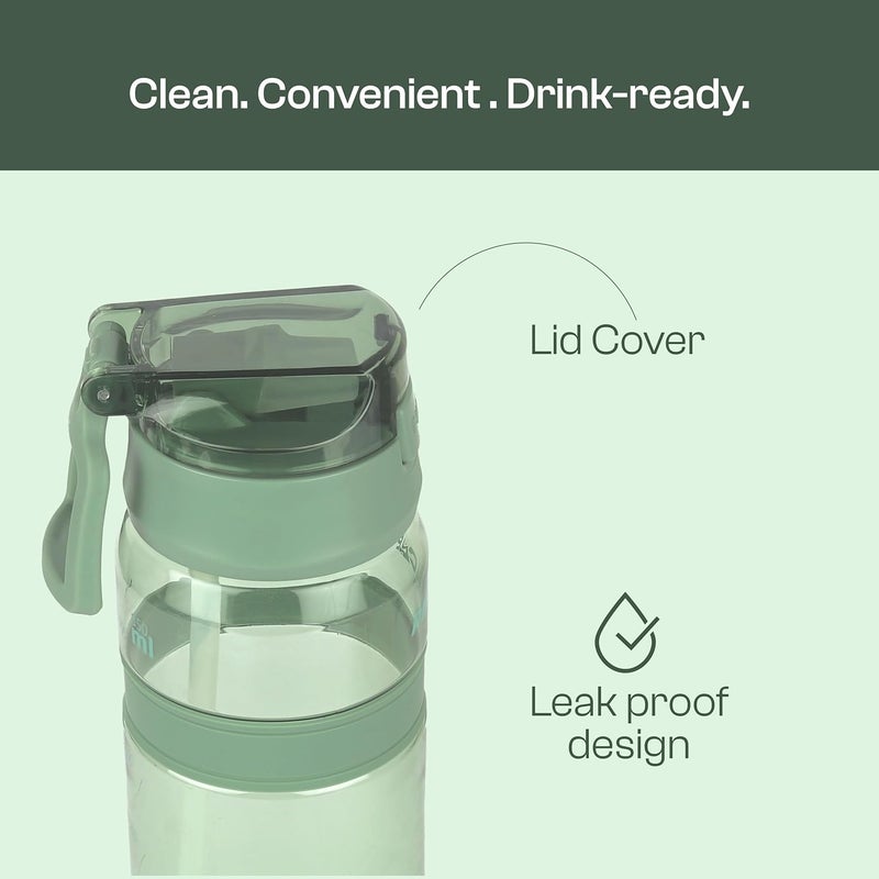 Pinnacle Quench Hydration Bottle (850ML, Green) - Motivational Water Bottle with Sipper, One-Handed Operation, Hydration Tracker & Flip Top Lid - Image 3